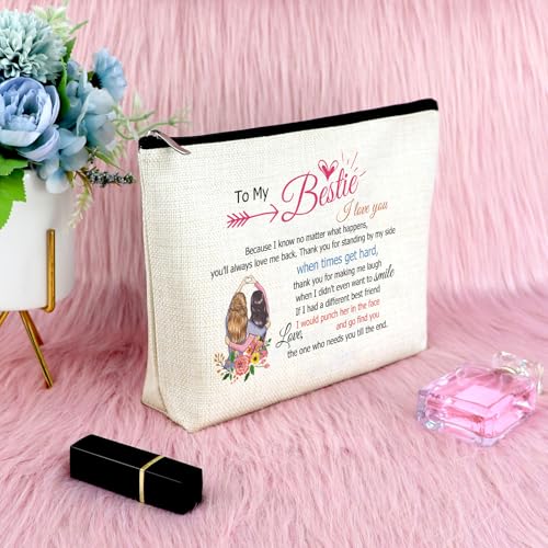 Sfodiary Bestie Makeup Bag - Friendship Birthday & Graduation Gift for Women