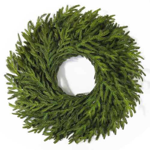 26-Inch Norfolk Pine Wreath - Artificial Christmas Wreath for Front Door - Variation of THIS listing
