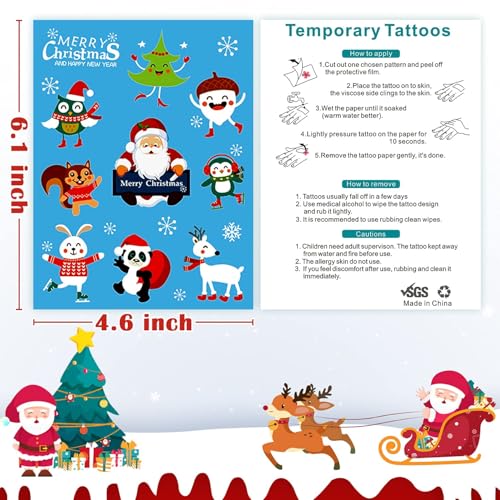 Christmas Temporary Tattoos for Kids - 90 Fun Designs