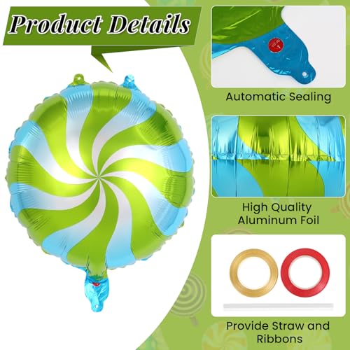 18 Inch Lollipop Candy Balloons - 24 Pcs Foil Balloons for Parties