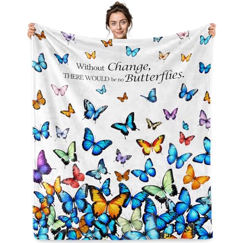 Jekeno Colorful Butterfly Throw Blanket - Soft, All-Season Gift for Women