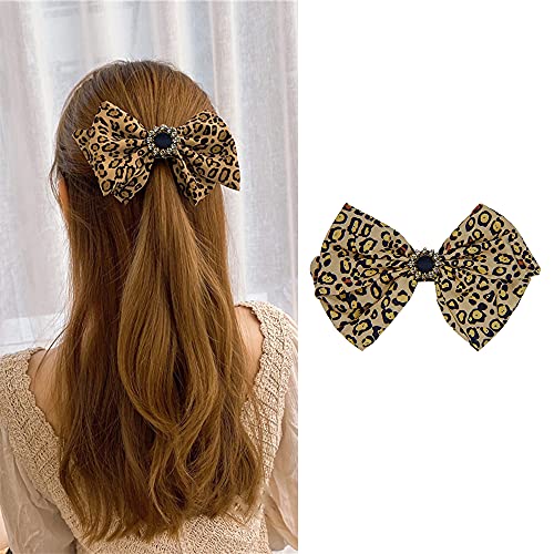 Shinon 8 Inch Satin Big Bow Hair Barrette with French Clip