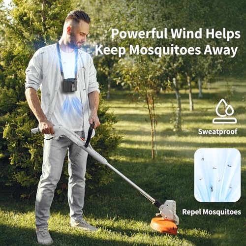Socool Portable Waist Fan - Rechargeable Clip-On Neck Fan with 5 Speeds & Flashlight for Outdoor Use