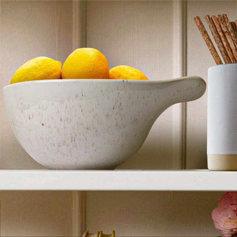 Artena Ramen Bowl Set - 42oz Ceramic Noodle Bowl with Chopsticks | Large Deep Soup & Pasta Bowl - White Gourd Design