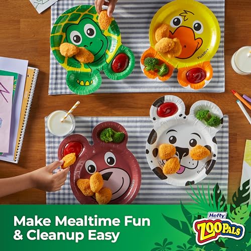 Hefty Zoo Pals Party Edition Paper Plates - Kids Assorted Animal Designs, 7.75 Inch, Pack of 20 (Set of 2)