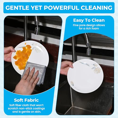 Vivecy 11-Piece Non-Scratch Wire Dishcloth Set - 3-Layer 8.66” Rags
