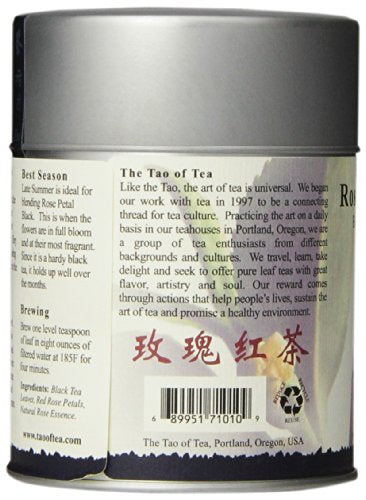 The Tao of Tea Rose Petal Black Tea, Loose Leaf, 4 Oz (Pack of 2)