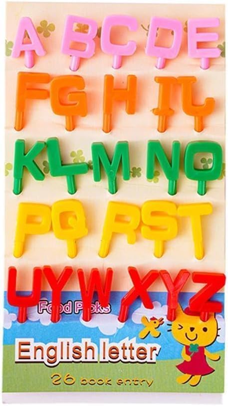 26-Piece Alphabet Food Picks & Fruit Forks for Bento Boxes
