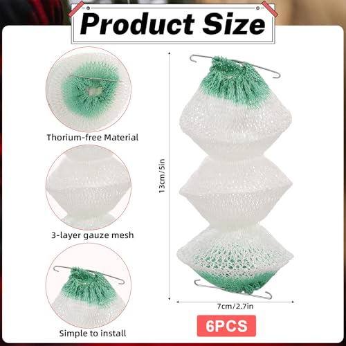 6 Pcs 3-Layer Propane Lantern Mantles Insta-Clip 2#95 Mantles Lantern Mantles Gas Lantern Mantles with 2 Install Clip Accordion Shape Mantles for Gas Lantern Propane Lantern Camping Lantern