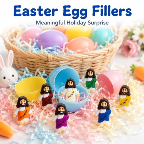 Mini Jesus Figurines Set - 60 Religious Pocket Figures for Easter, Baptism & Church Gifts