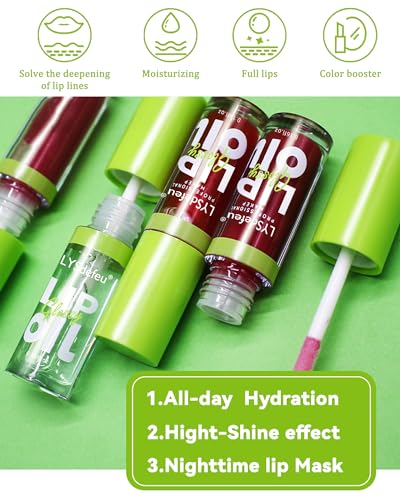 LYSdefeu Hydrating Lip Oil Tint - Moisturizing Non-Sticky Glossy Lip Care