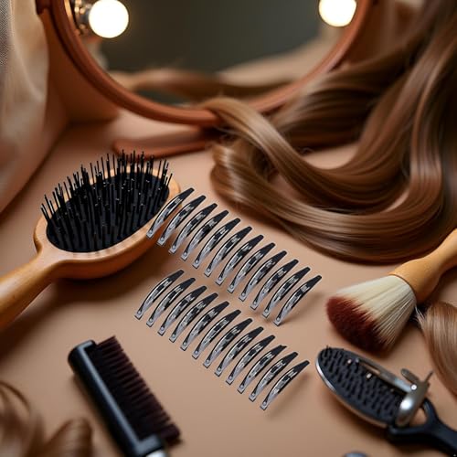 Seadiquiet 24Pcs Large Metal Snap Hair Clips - 2.16 Inch Black No-Slip Hair Barrettes for Styling and Makeup