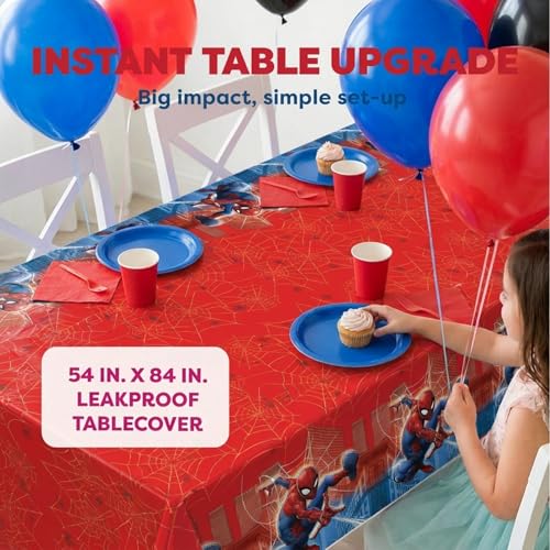 Spiderman Birthday Tablecloth and Banner Party Decor Set