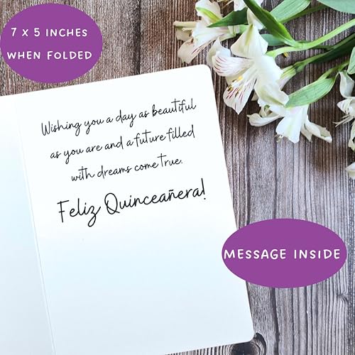Elegant Quinceañera Birthday Card for 15th Birthday – Premium Quality