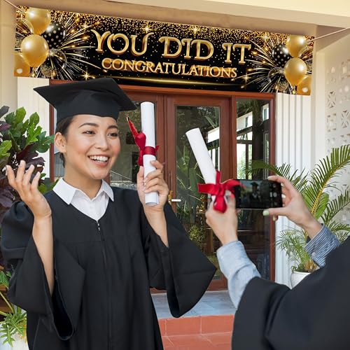 You Did It Graduation Banner - Large 6ft Congratulations Party Decoration