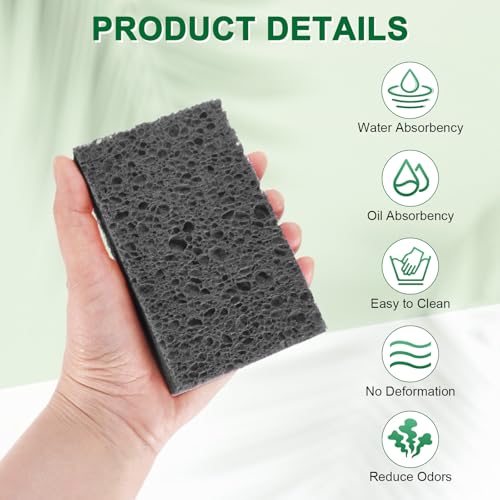 M METERXITY 12-Pack Black Non-Scratch Kitchen Sponges