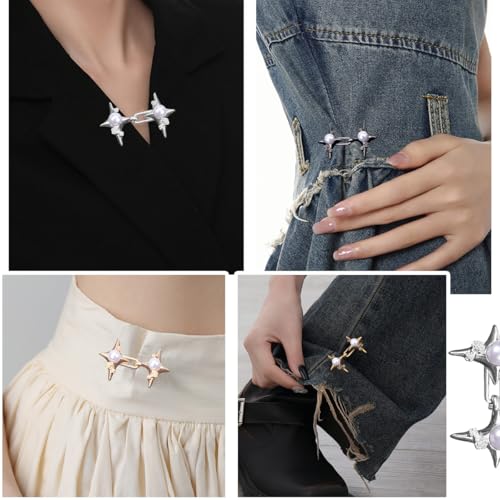 8 PCS Adjustable Jeans Waist Tighteners - No Sew Clip Buttons