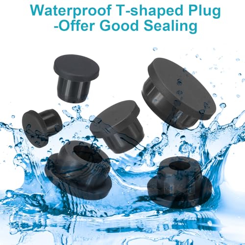 PATIKIL Silicone Rubber Plugs 18 Pcs T-Shaped Stoppers for 9-10mm Holes