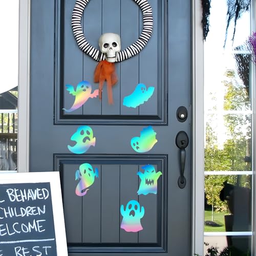 8 PCS Halloween Ghost Wall Decals - Self-Adhesive Vinyl Stickers