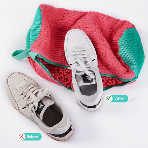 COKORA Reusable Pink/Green Shoe Washing Machine Bag for Sneakers & Sports Shoes