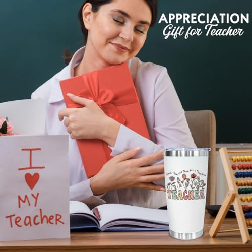 CHOANG 20 oz Insulated Stainless Steel Tumbler - Floral Teacher Gift