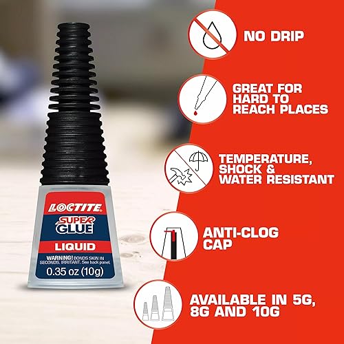 Loctite Super Glue Liquid, Longneck Bottle, 5g Bottles (Pack of 6)