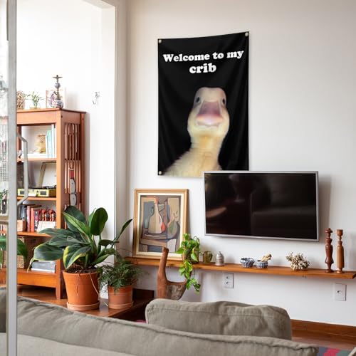 Welcome to My Crib Duck Flag - Funny 2x3 Ft Polyester Garden Flag