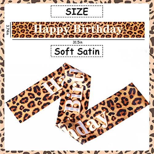 Leopard Birthday Sash for Women - Adjustable Bachelorette Accessory