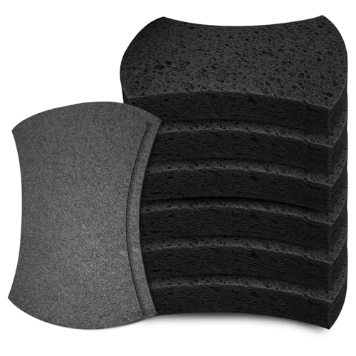 Black Heavy Duty Non-Scratch Cellulose Scrub Sponges - 6 Pack