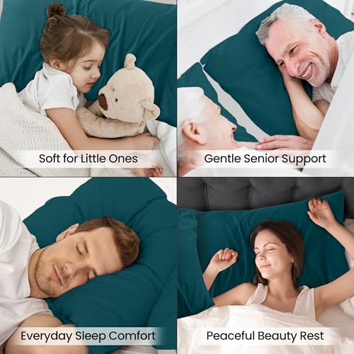Teal Ultra Soft Standard Pillow Cases Set of 4 by Utopia Bedding