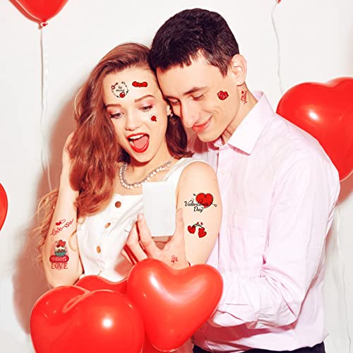 Valentine Temporary Tattoos 50+ Designs Love Heart Stickers for Kids Adults