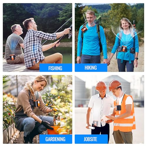 BEYOND BREEZE Portable Waist Clip Fan, 100-Speed Wearable Personal Fan