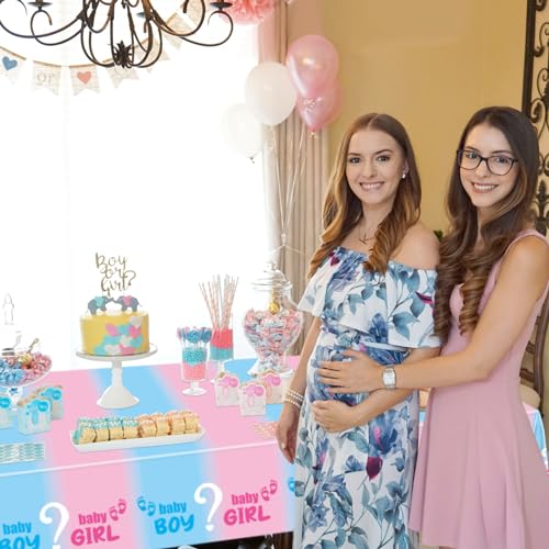 2-Pack Gender Reveal Tablecloths - Pink & Blue Baby Shower Decor