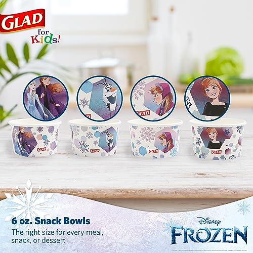 Glad for Kids Disney Frozen Paper Snack Bowls, 6oz, 64 Count (Pack of 2)