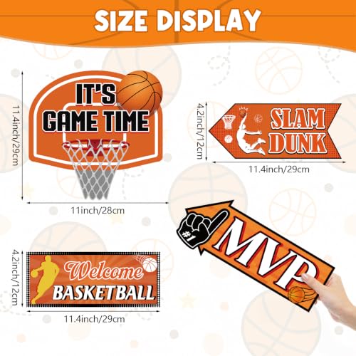 24 Basketball Party Directional Signs - Kids & Adults Decor