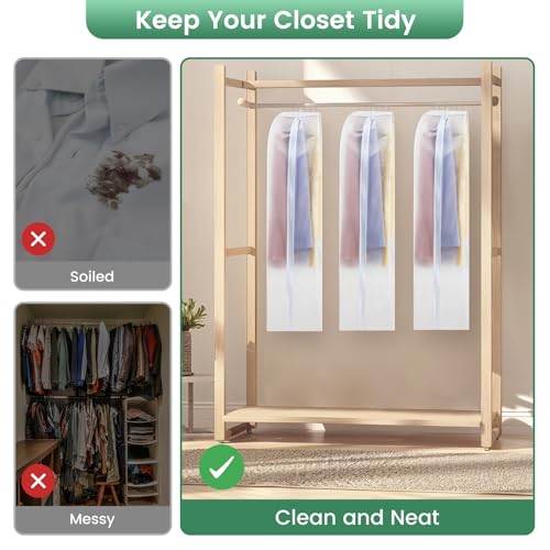 Carbrea 10" Gusseted Garment Bags - 3 Pack for Travel & Storage