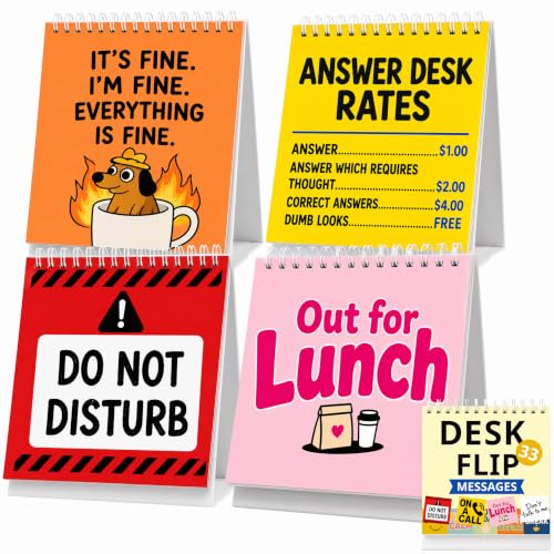 Funny Desk Sign with 33 Flip-Over Messages – Unique Office Cubicle Decor