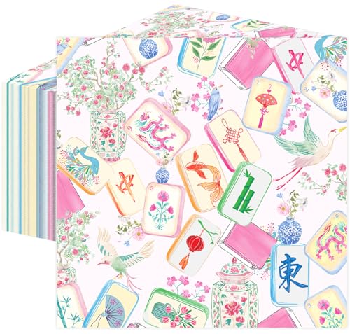 Pink Mahjong Cocktail Napkins - 50 Disposable Party Supplies