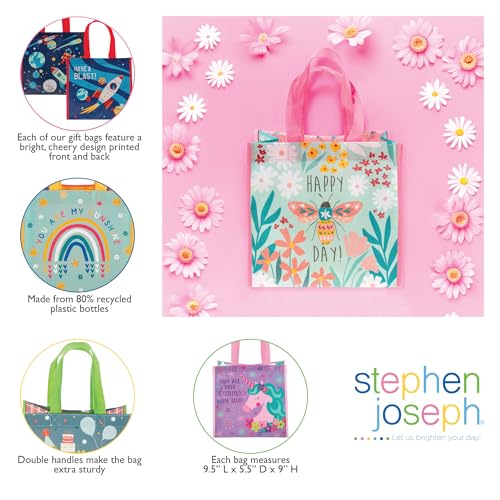 Stephen Joseph Medium Recycled Gift Bag for Kids - Eco-Friendly Party Bag