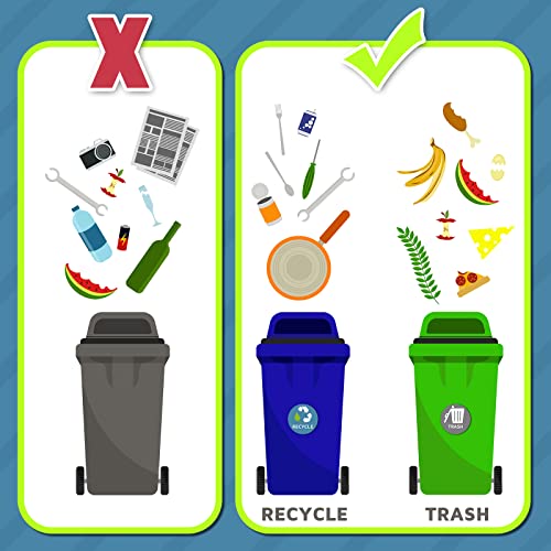 Chinco 8 Pcs Trash and Recycling Magnets for Cans - 3 Inch
