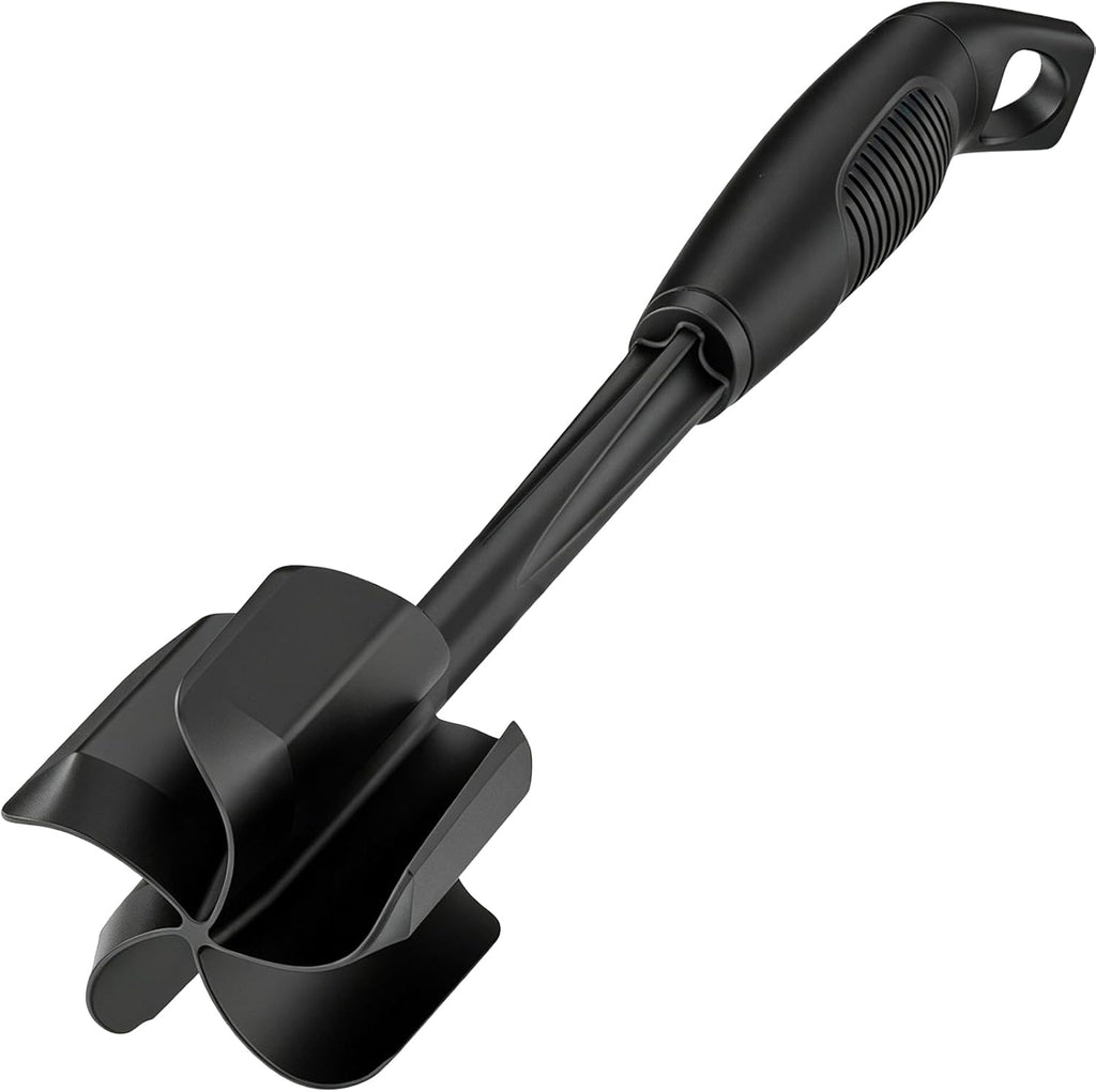 Ourokhome Meat Chopper - Heat Resistant Nylon Ground Beef Smasher with 5 Curved Blades | Black Kitchen Gadget