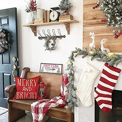 Christmas Pillow Covers Set of 4 - 18x18 Farmhouse Decor