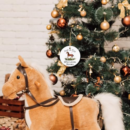 Ceramic Horse Christmas Ornament - Inspirational Animal Lover Hanging Decor
