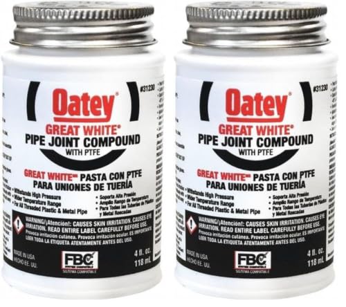 Oatey Pipe Joint Compound 4 oz Jar (Pack of 2) - White Sealing Solution