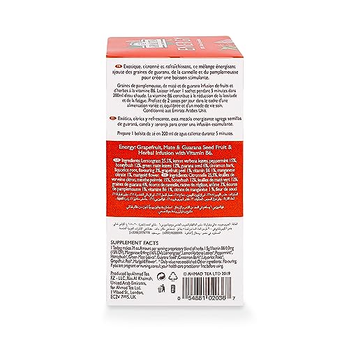 Ahmad Tea Energy Herbal Infusion with Mate & Guarana, 20 Tea Bags