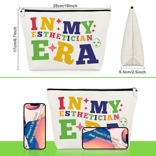 Gevody Esthetician Makeup Bag - Inspirational Cotton Travel Cosmetic Pouch