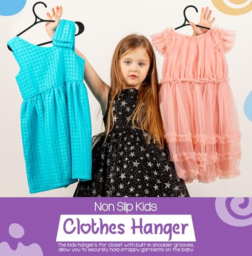 Utopia Home 11-Inch Non-Slip Baby Hangers – Black, 60 Pack