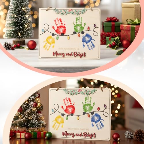 Baby's First Handprint Christmas Ornament - Fingerprint Holiday Craft - Christmas Keepsake