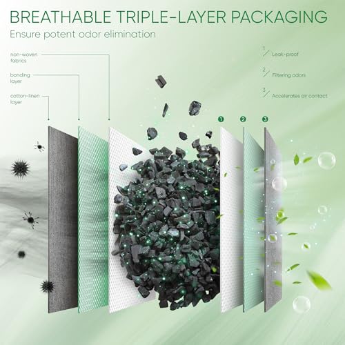 Innmily Activated Bamboo Charcoal Shoe Odor Absorbers, 6-Pack
