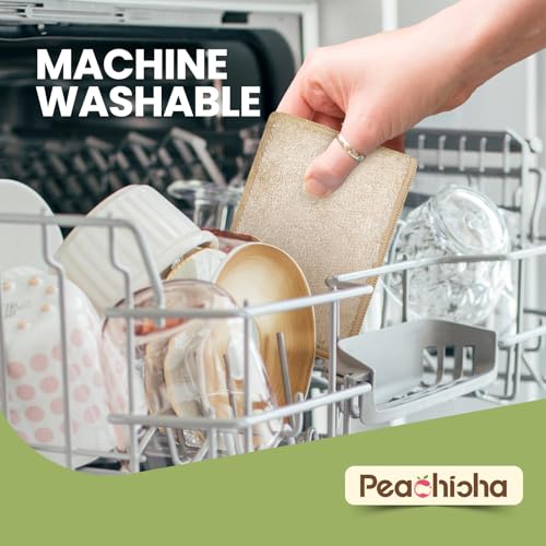 Reusable Bamboo Dish Sponges - Eco-Friendly Kitchen Cleaning Pads, Pack of 10